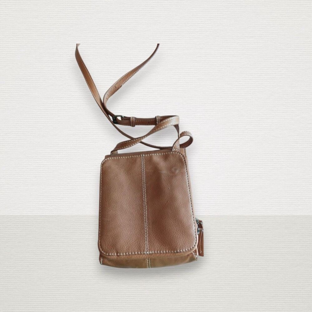 American Leather Co. Kansas Café Latte Crossbody Bag - Picture 3 of 6